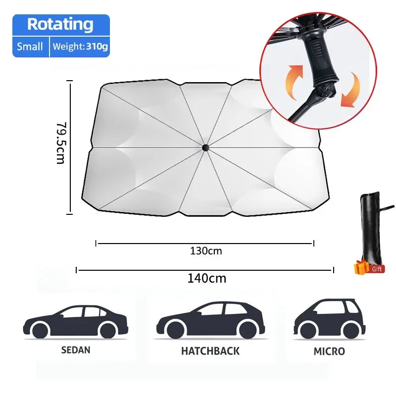 Foldable Car Sun Shade Umbrella Windshield Parasol Summer Heat Shield