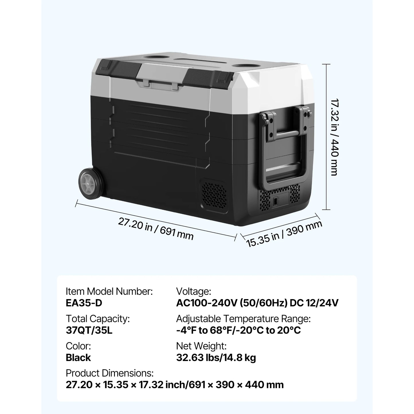 SucceBuy Portable Car Refrigerator With App Control Compressor Freezer