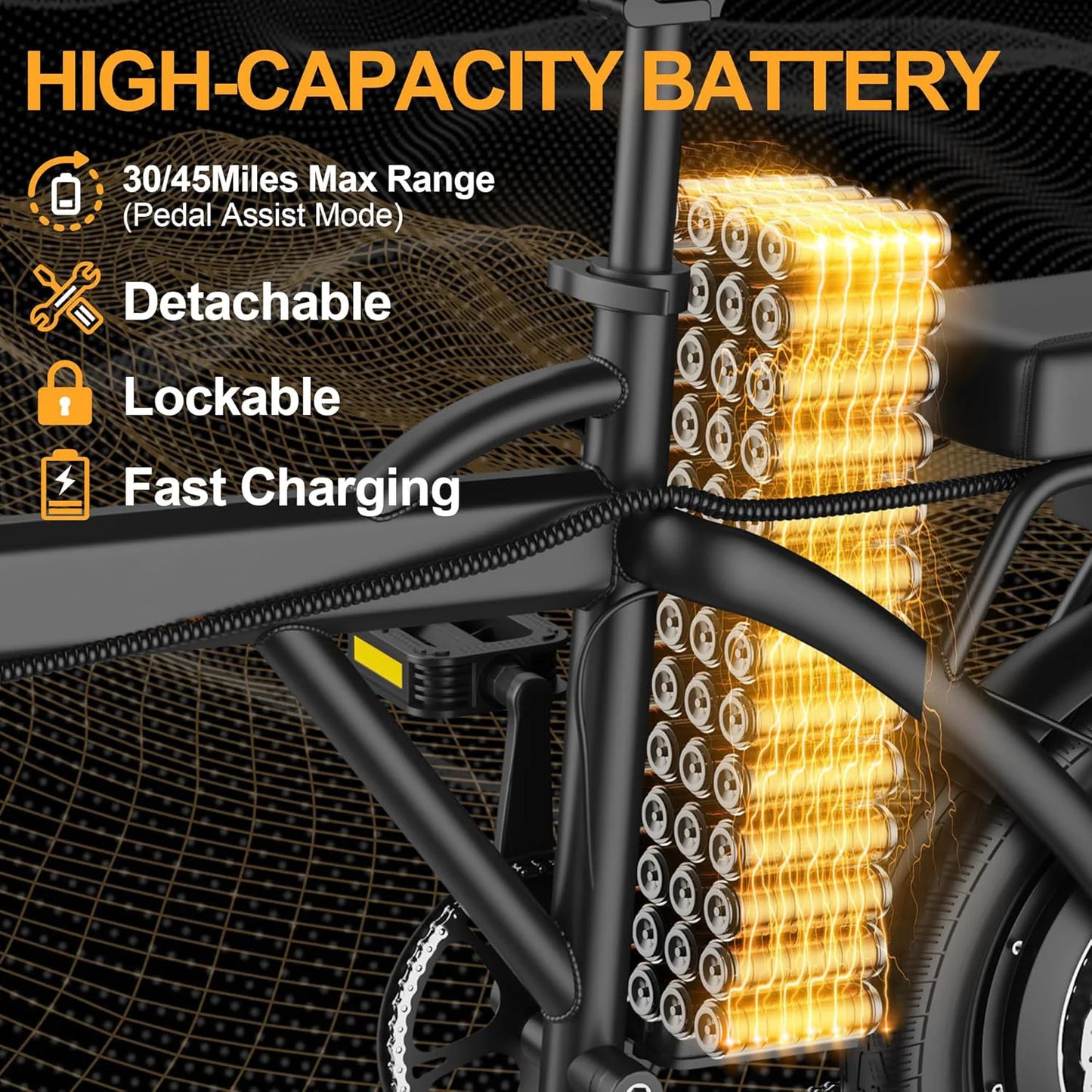 Ladped Foldable Electric Bike 500W Dual Seat 48V Long Range