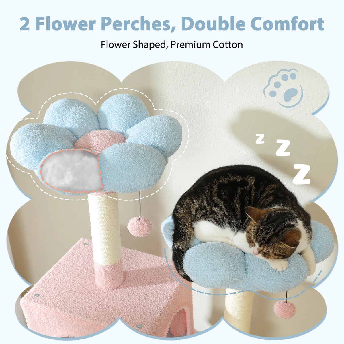 PETEPELA 184cm Large Cat Tree Tower With Sisal Scratching Posts