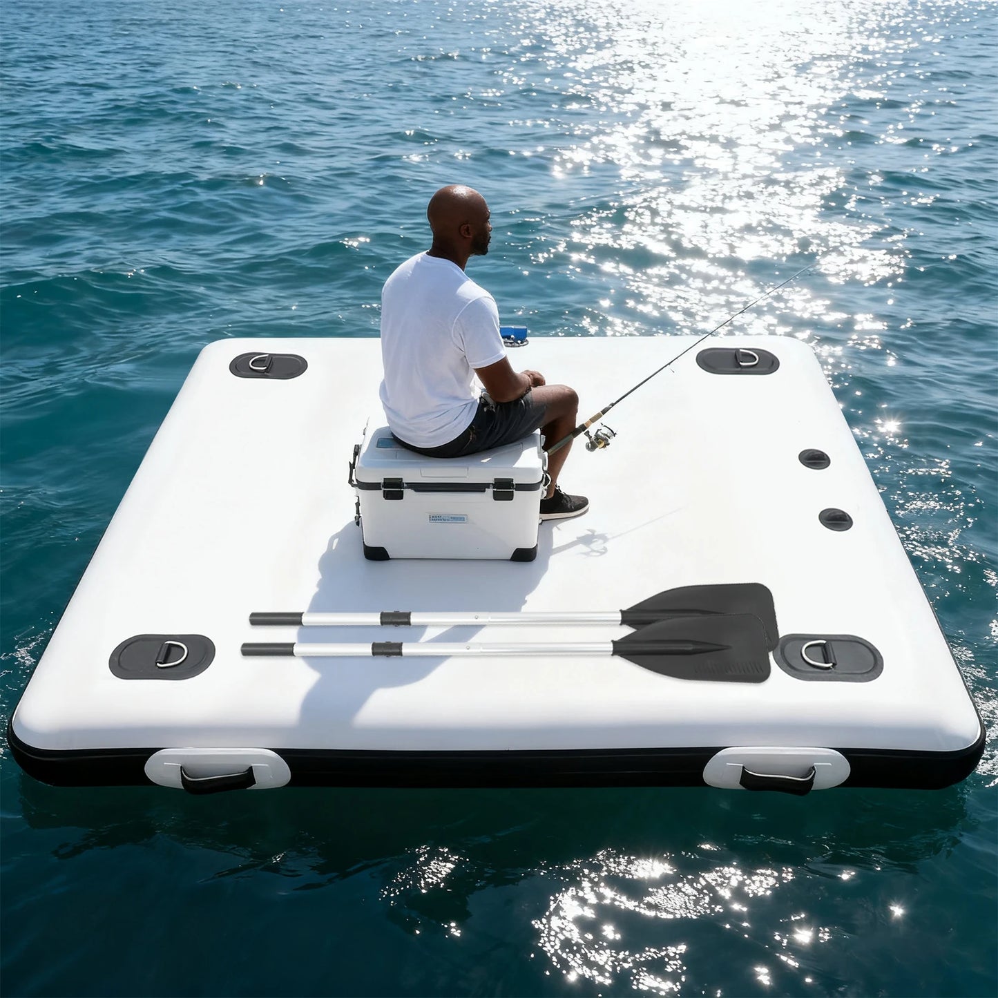 Portable Inflatable Floating Fishing Platform Foldable Boat