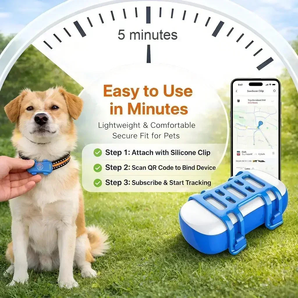 WANWAYTECH GPS Pet Tracker 4G for Dogs Cats RealTime Tracking