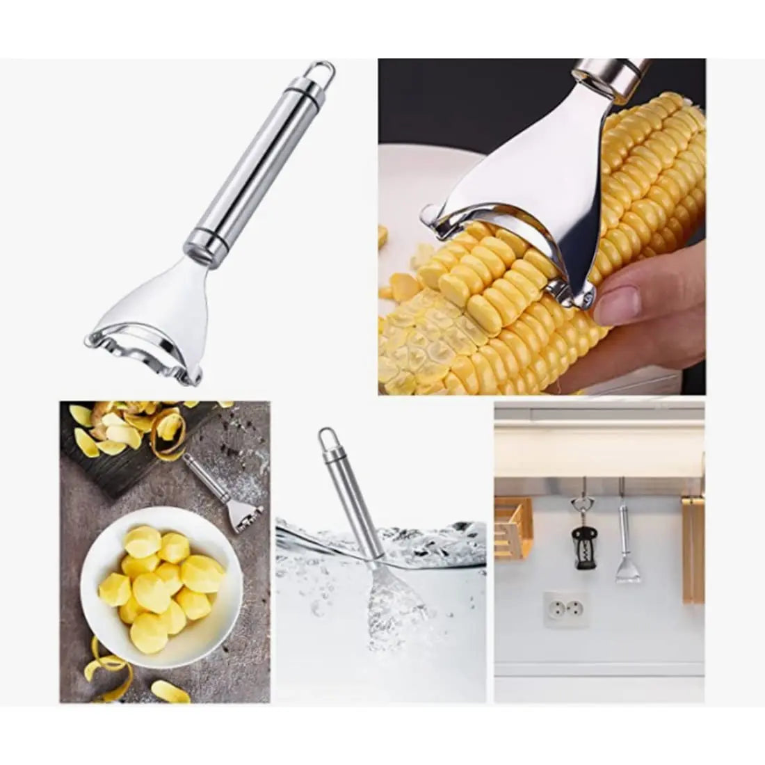 Stainless Steel Y-Shaped Corn Peeler For Kitchen Use