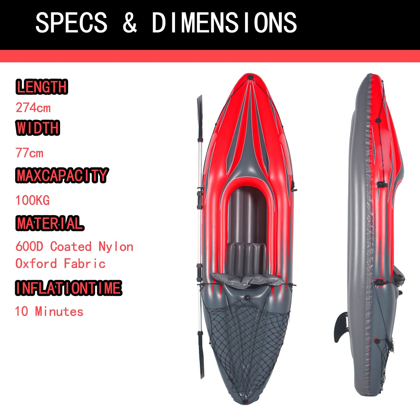 HHSJZWCY Inflatable Kayak One Person With Pump Paddles Kit