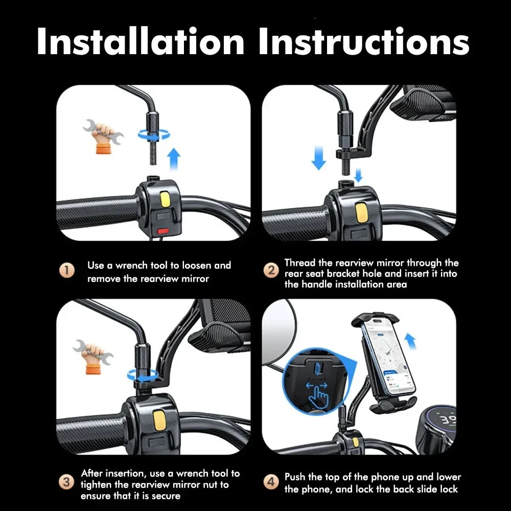 Universal Adjustable Bike Phone Holder Mount For Motorcycle GPS Navigation