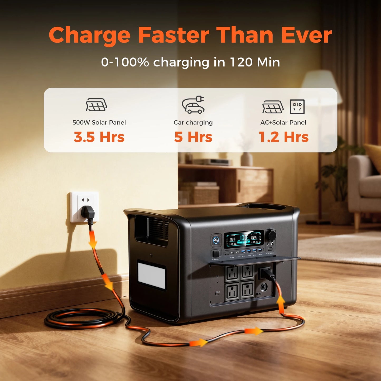 CTOLITY Outdoor Portable Power Station 1800W 2400W Fast Charge
