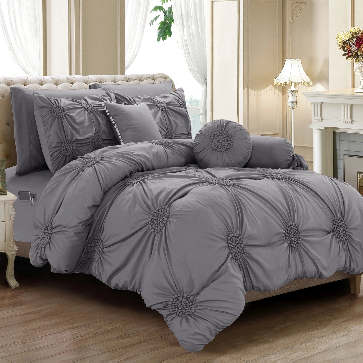 Elegant Comfort Sunflower Comforter Set With Sheets All Season