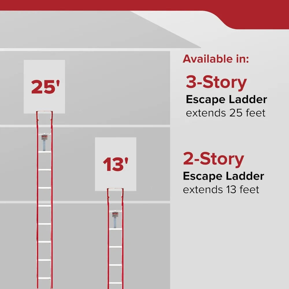 Fire Escape Ladder Extendable With Non-Slip Steps For Home Safety