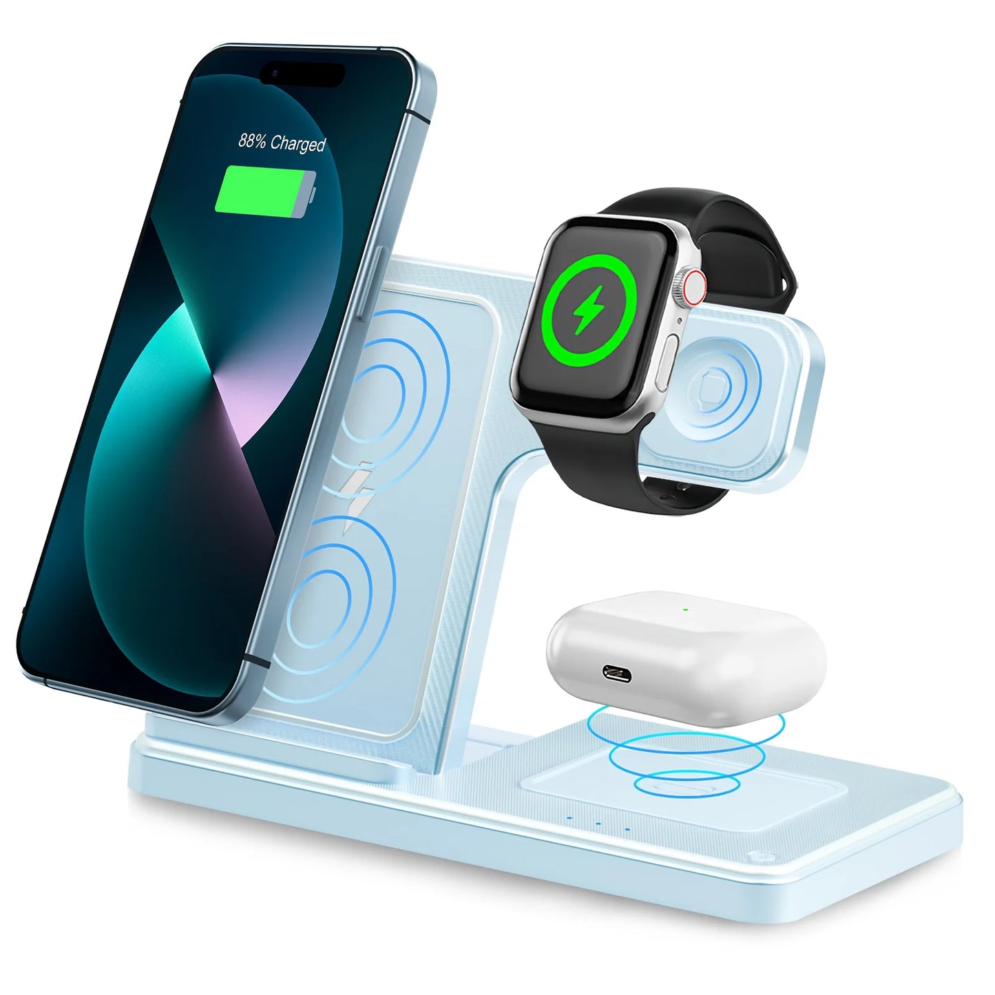 3-In-1 Magnetic Wireless Charger Station 18W Foldable