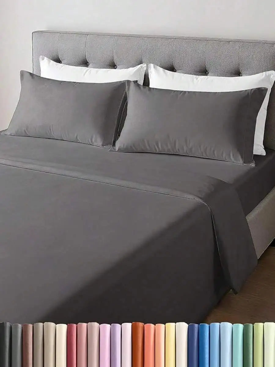 Lightweight 4 Piece Cooling Cotton Sheet Set With Deep Pockets