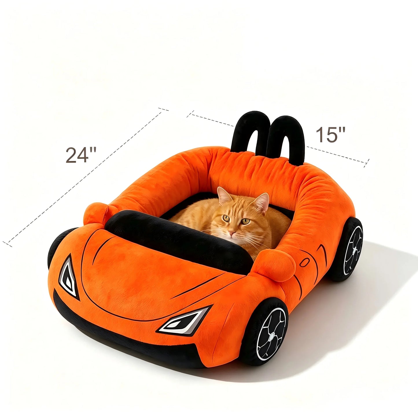 CWV Supercar Shaped Coral Fleece Cat Bed Cozy Washable Kitten Pillow House