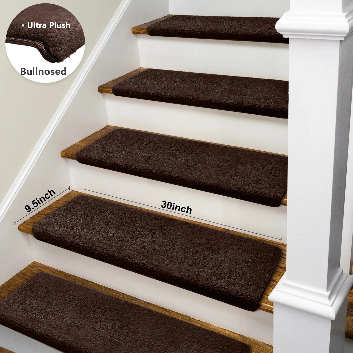 Non Slip Self Adhesive Stair Treads With Ultra Plush Carpet