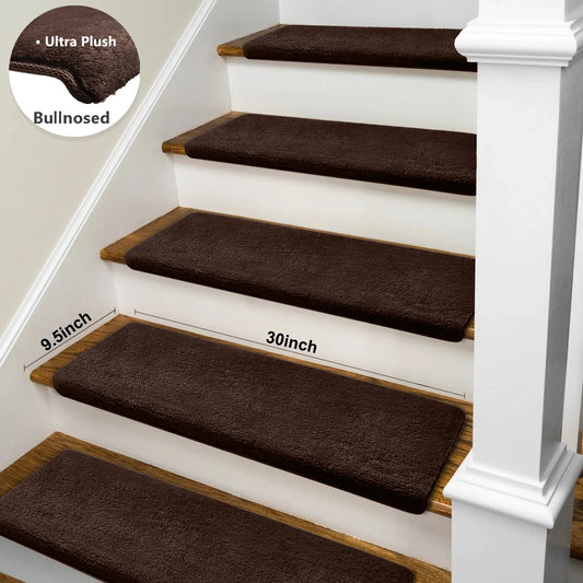 Non Slip Self Adhesive Stair Treads With Ultra Plush Carpet