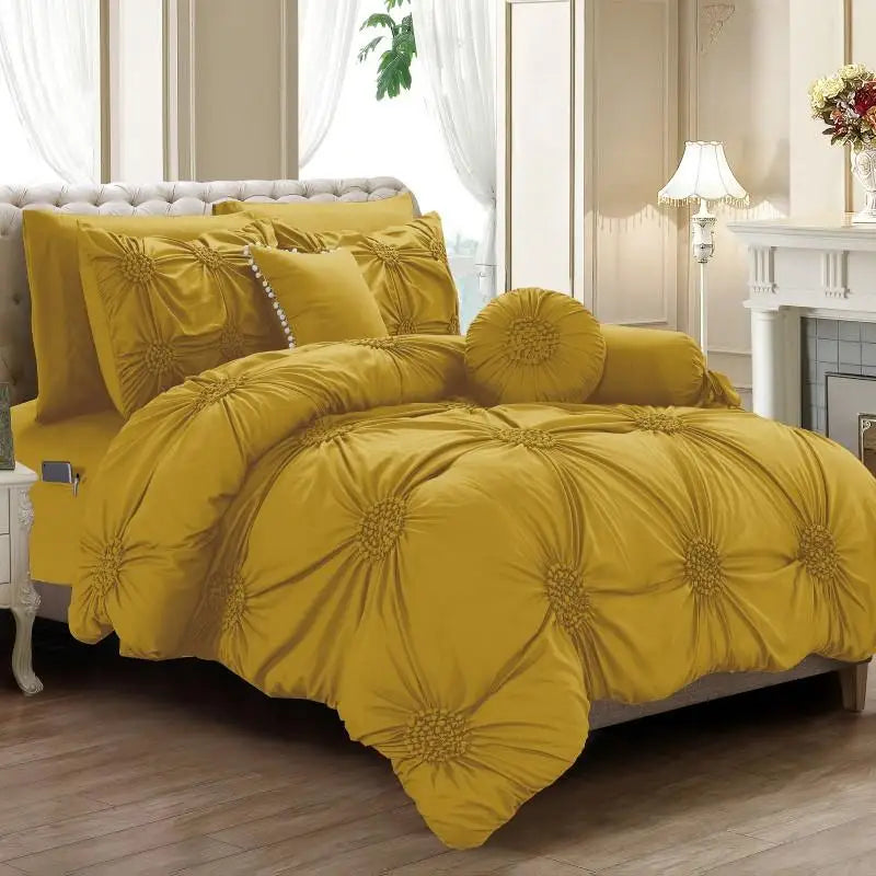 Elegant Comfort Sunflower Comforter Set With Sheets All Season