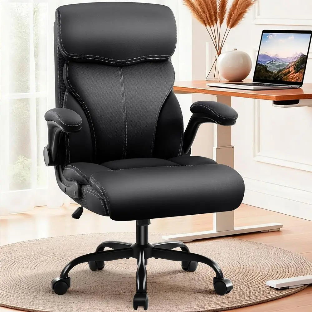 Office Chair Executive High Back Leather Desk Chair With Lumbar Support