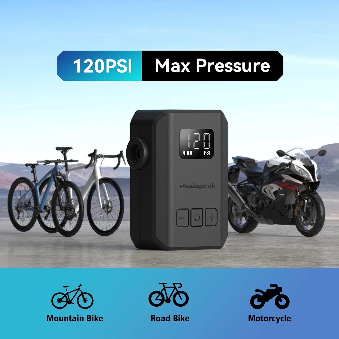 Peakspeak AS260PRO Electric Mini Bike Pump With LED Display