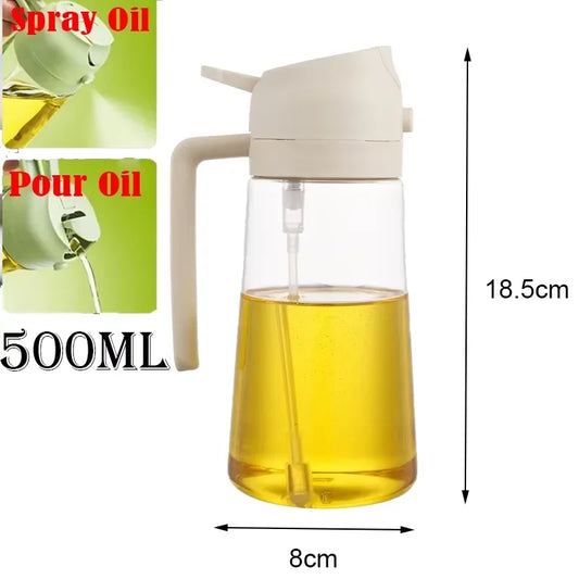 Pour And Spray Oil Dispenser Bottle For Olive Oil Kitchen