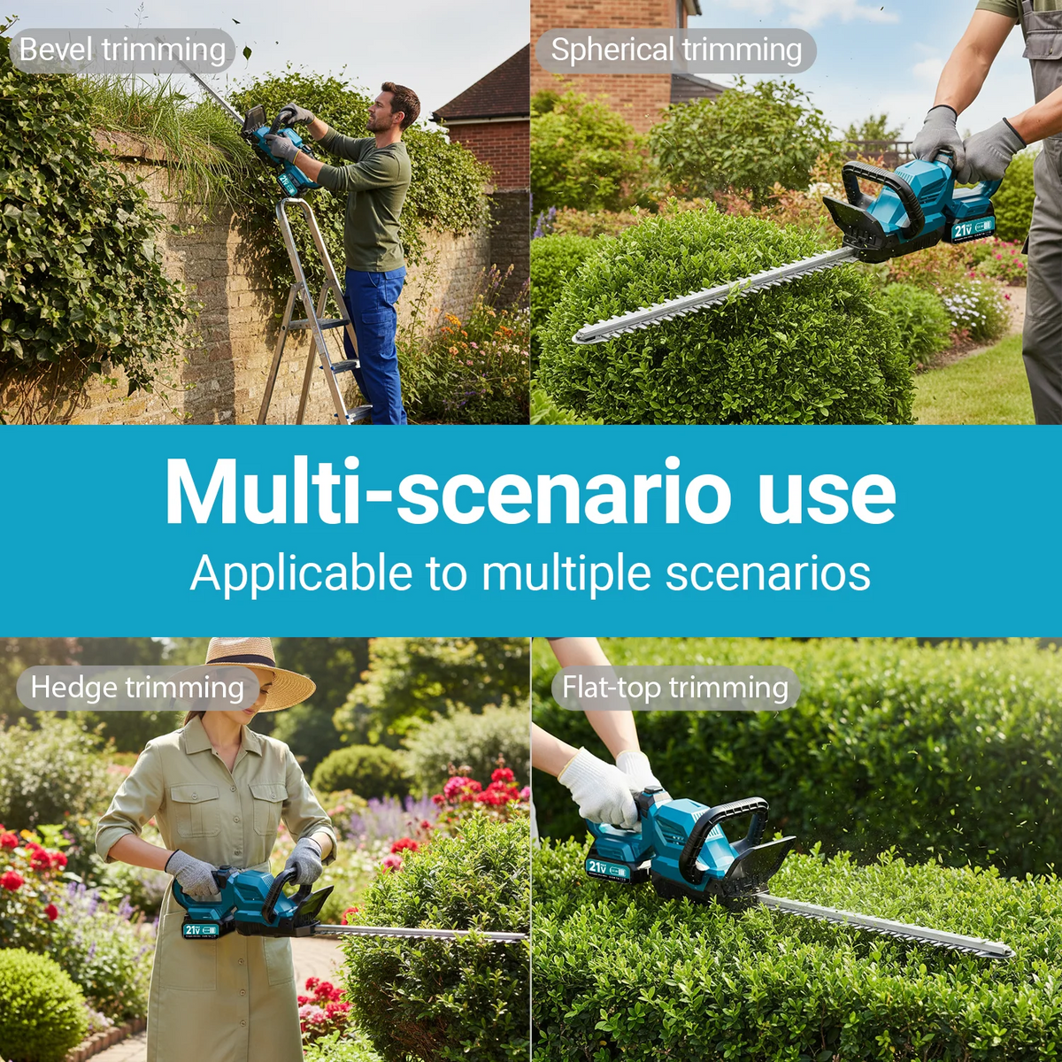 Xysd 20Inch Cordless Hedge Trimmer With Battery And Rotatable Head