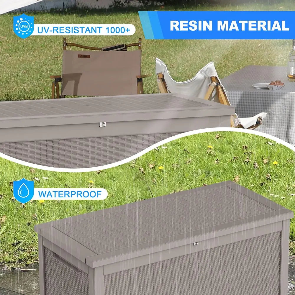 YTYIN Outdoor Resin Storage Box With Lockable Lid UV Resistant