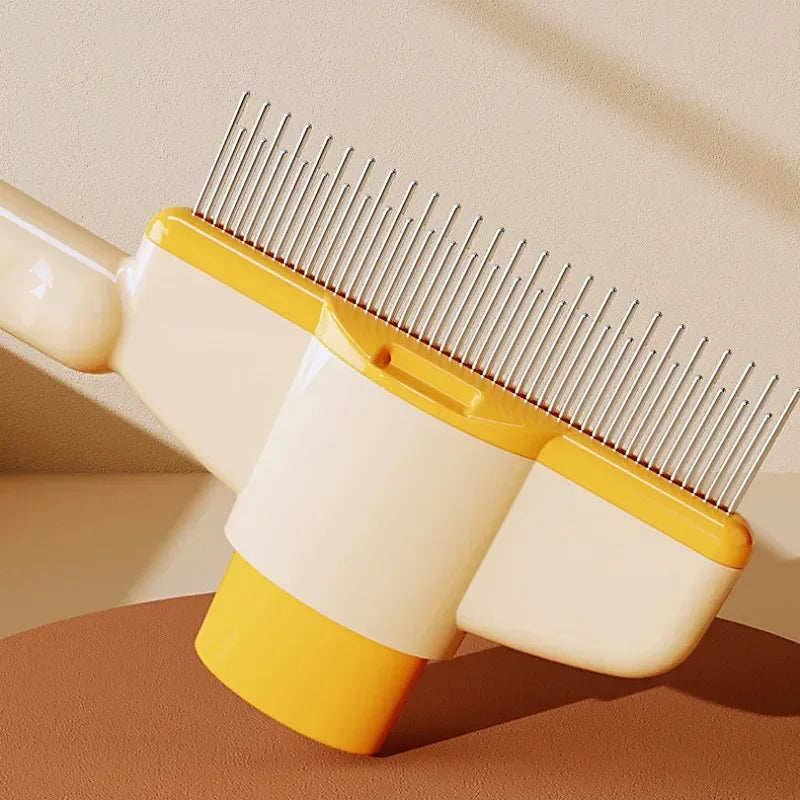 Self Cleaning Dog Comb With One Button Massage Brush