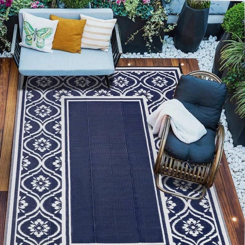 Outdoor All Weather Rug Garden and Deck Non Slip Reversible
