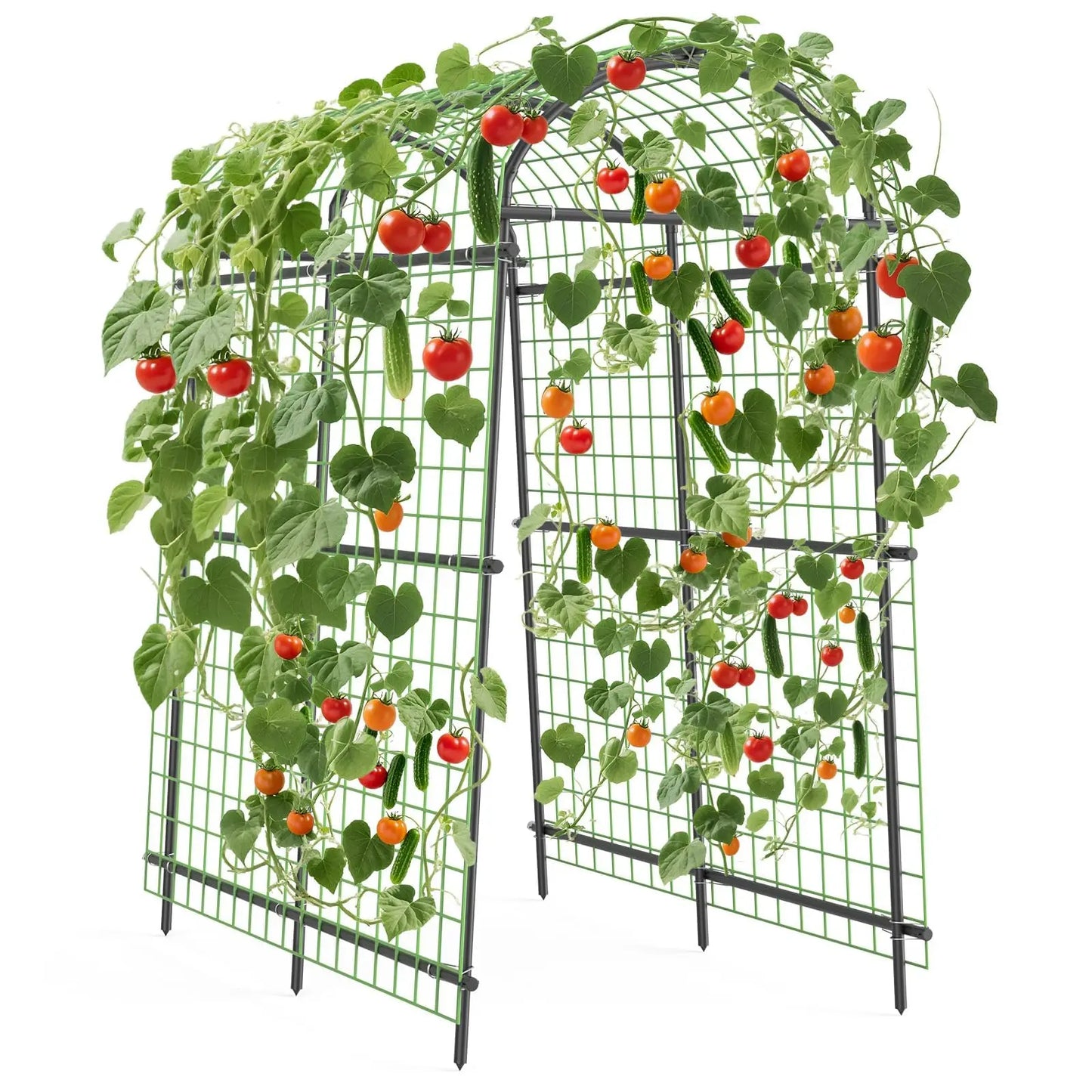 Black Metal Garden Arch Trellis For Climbing Plants Vegetable Support