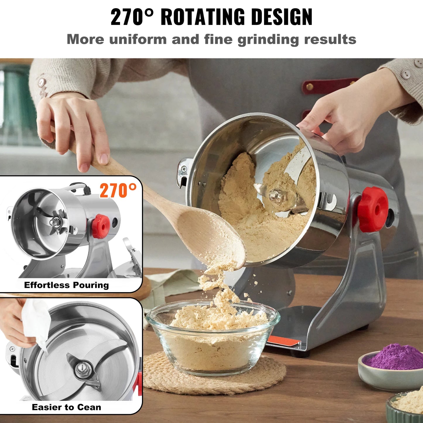 SucceBuy Electric Grain Mill Grinder 150-2500g For Dry Herbs