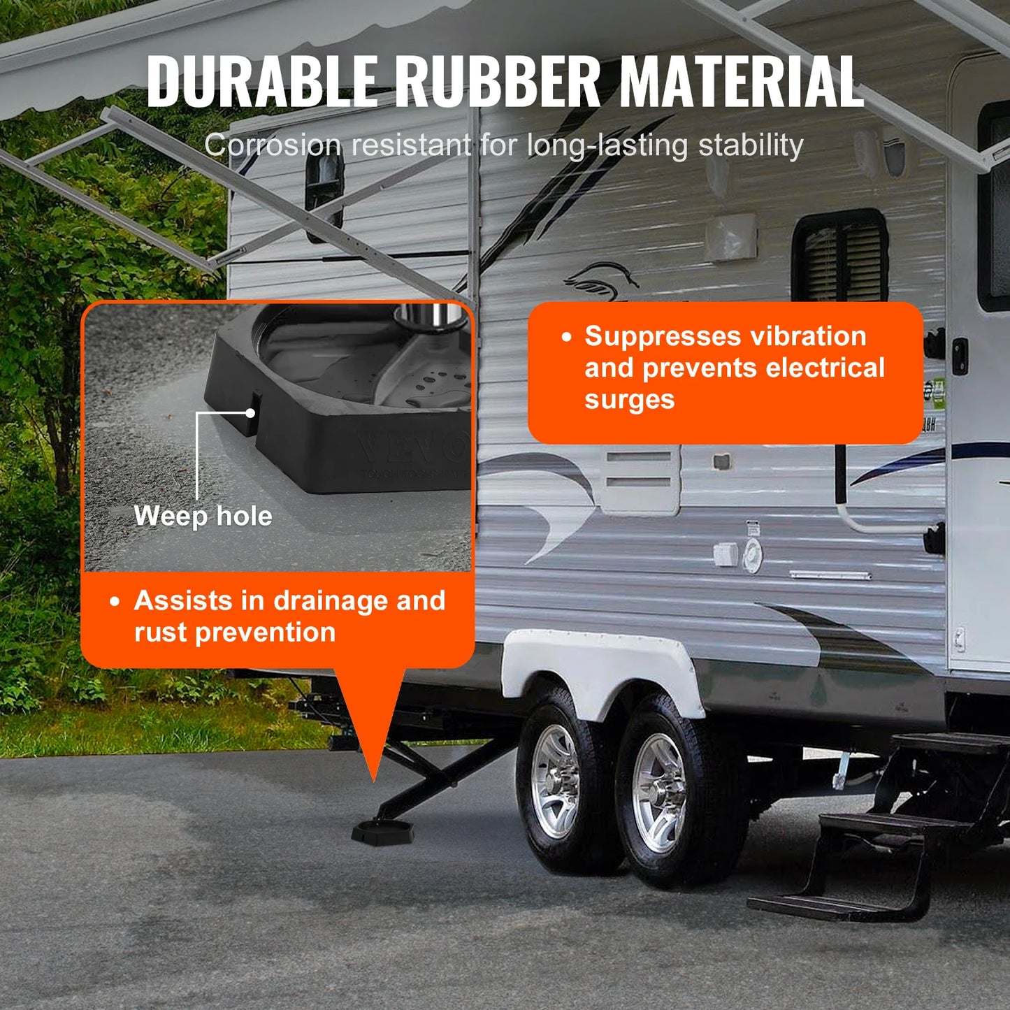 SucceBuy RV Leveling Pads Round Landing Feet Rubber Jack Stabilizers