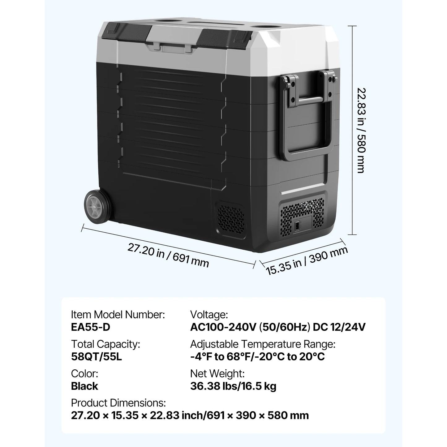 SucceBuy Portable Car Refrigerator With App Control Compressor Freezer