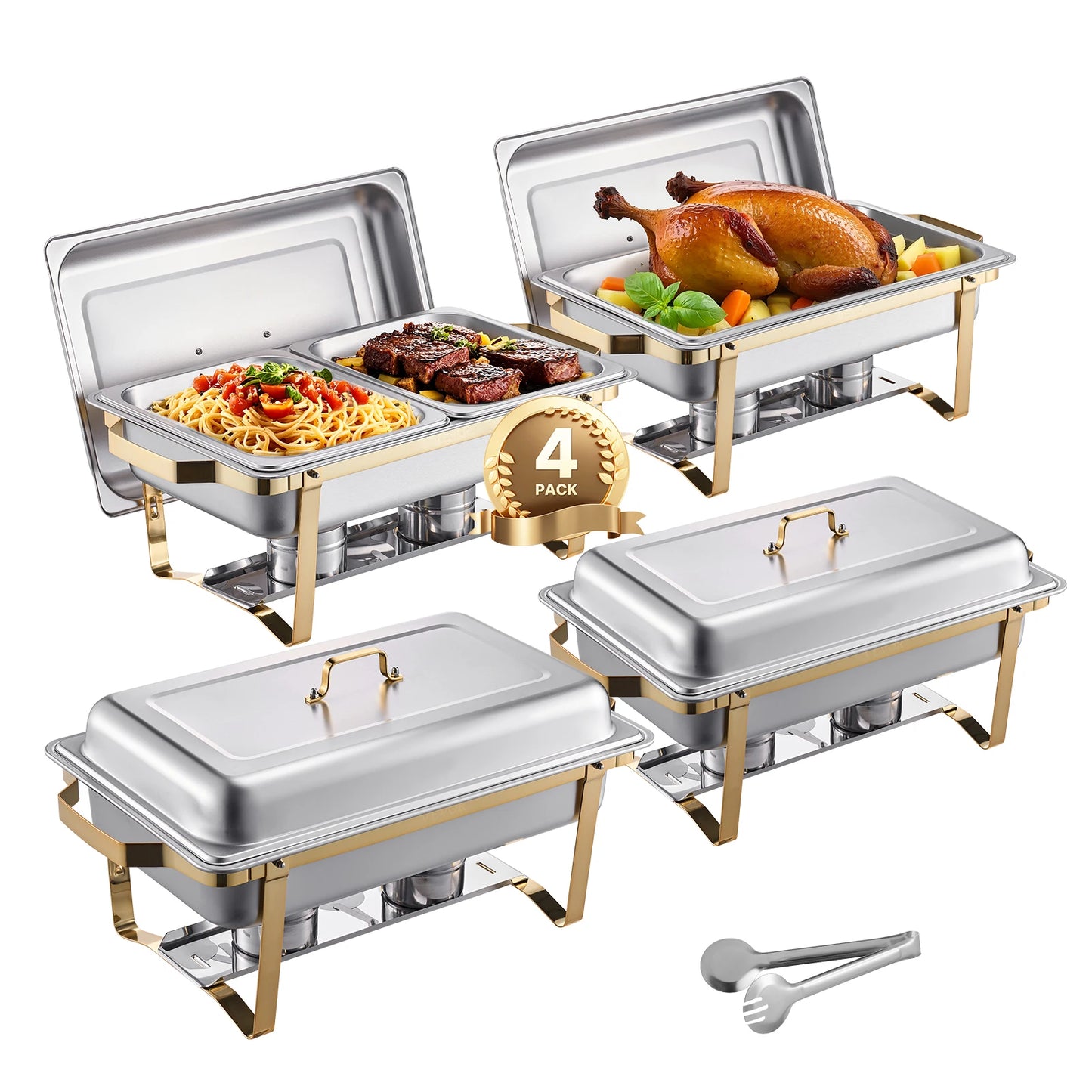 SucceBuy Chafing Dish Buffet Set Stainless Steel Warmer Server