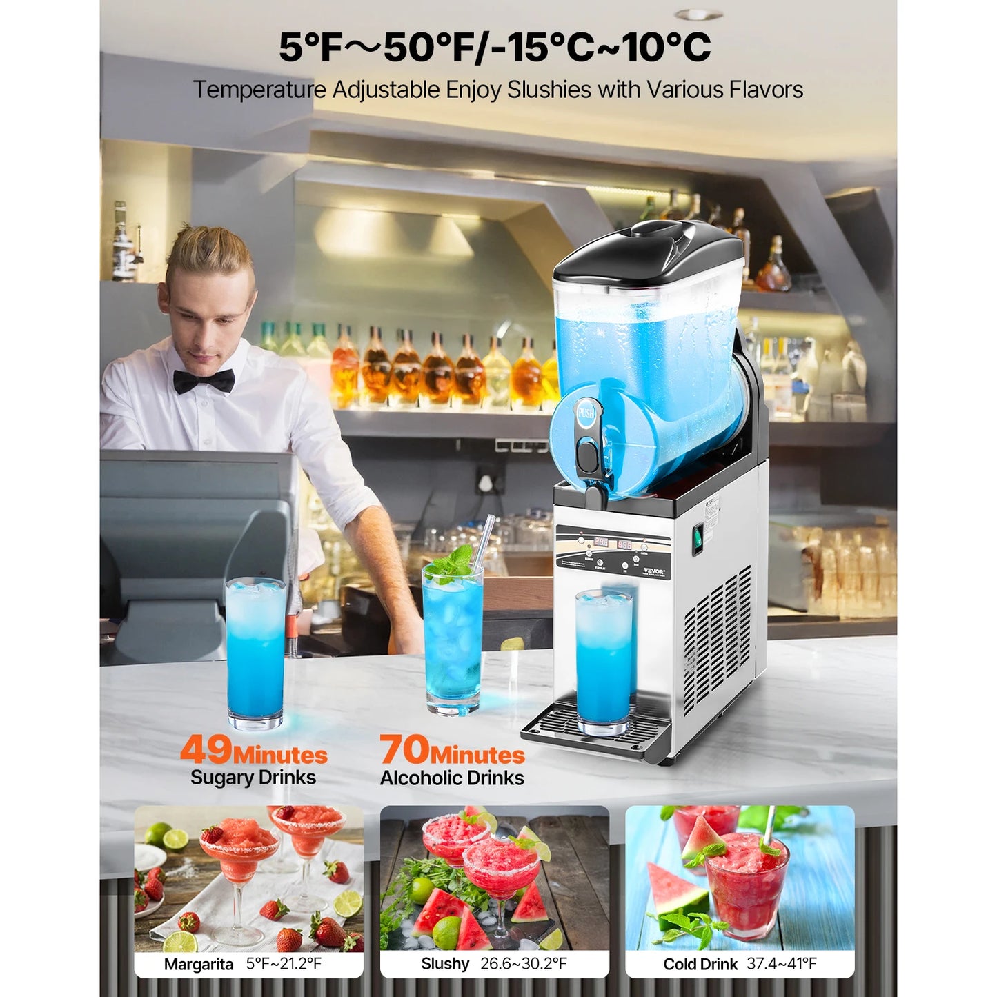 SucceBuy Commercial Slush Frozen Drink Machine Slushy Maker