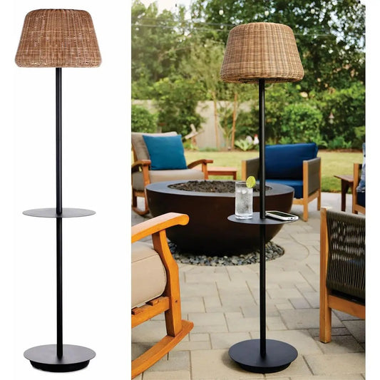 Solar Outdoor Floor Lamp With Table Cordless For Patio Garden