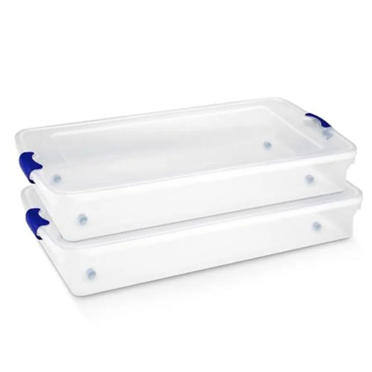 2 Pack Under Bed Storage Containers With Lids Stackable