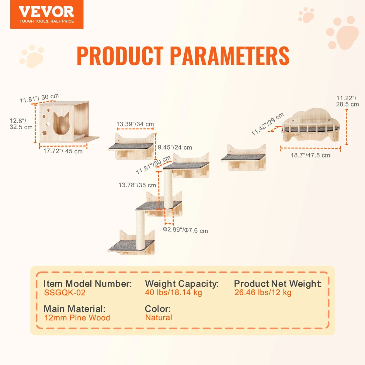Succebuy Heavy Duty Wall Mounted Cat Shelves With Hammocks