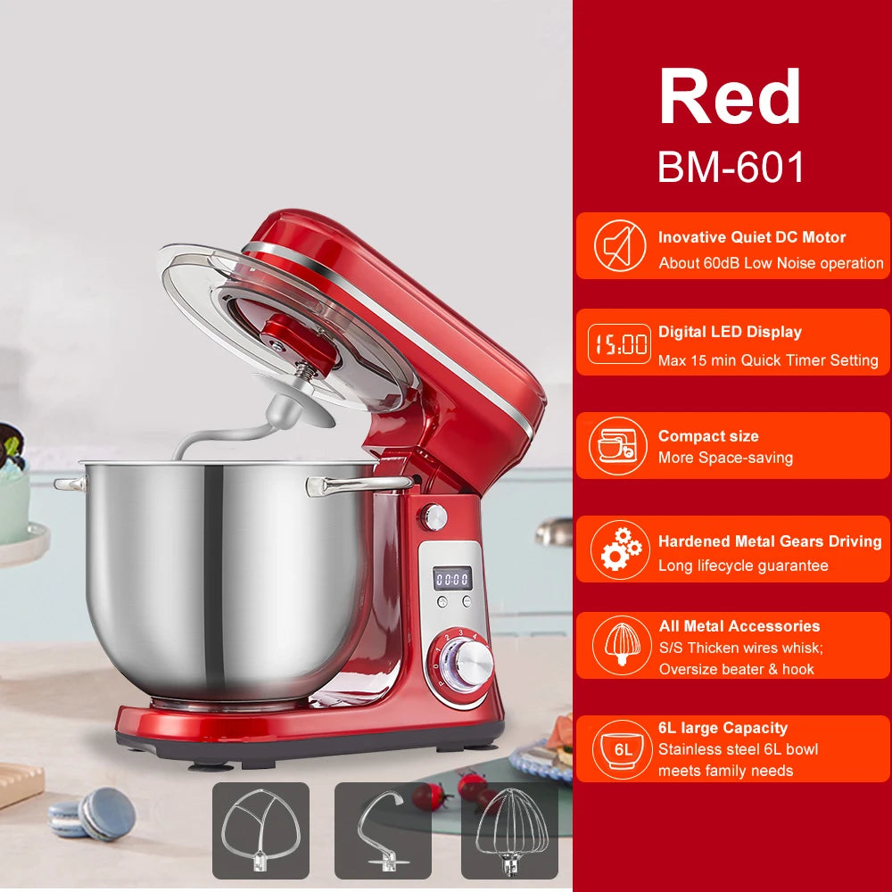 Biolomix 1200W Stand Mixer With Quiet Motor And Attachments