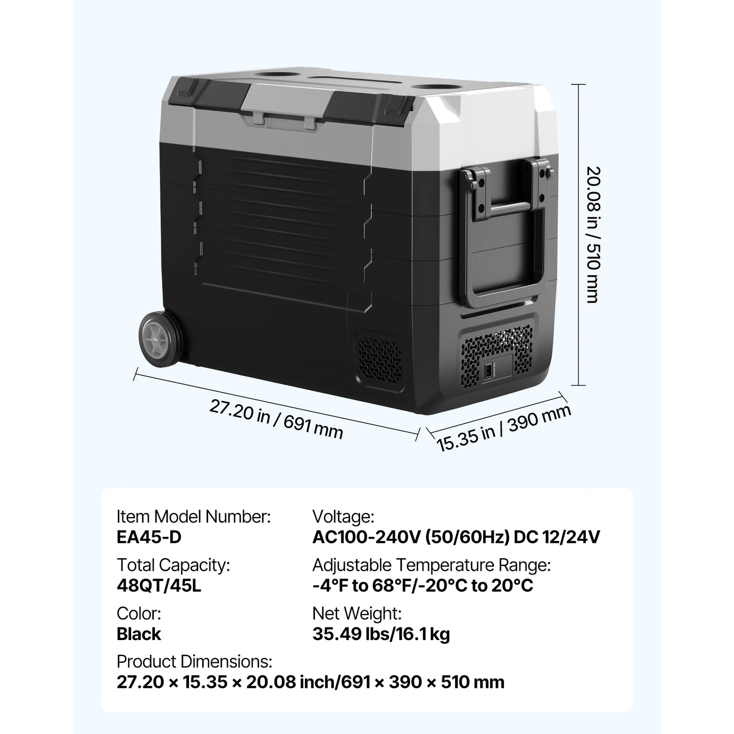 SucceBuy Portable Car Refrigerator With App Control Compressor Freezer
