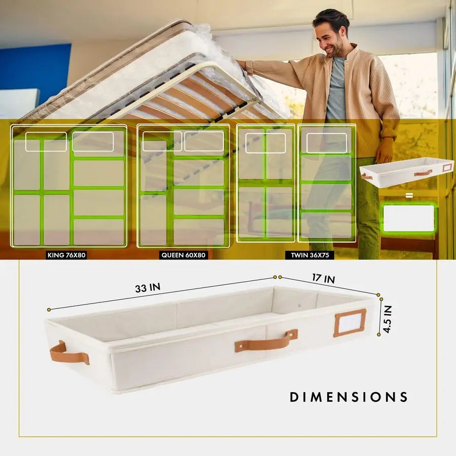 Low Profile Under Bed Storage Containers With Lids 2 Pack