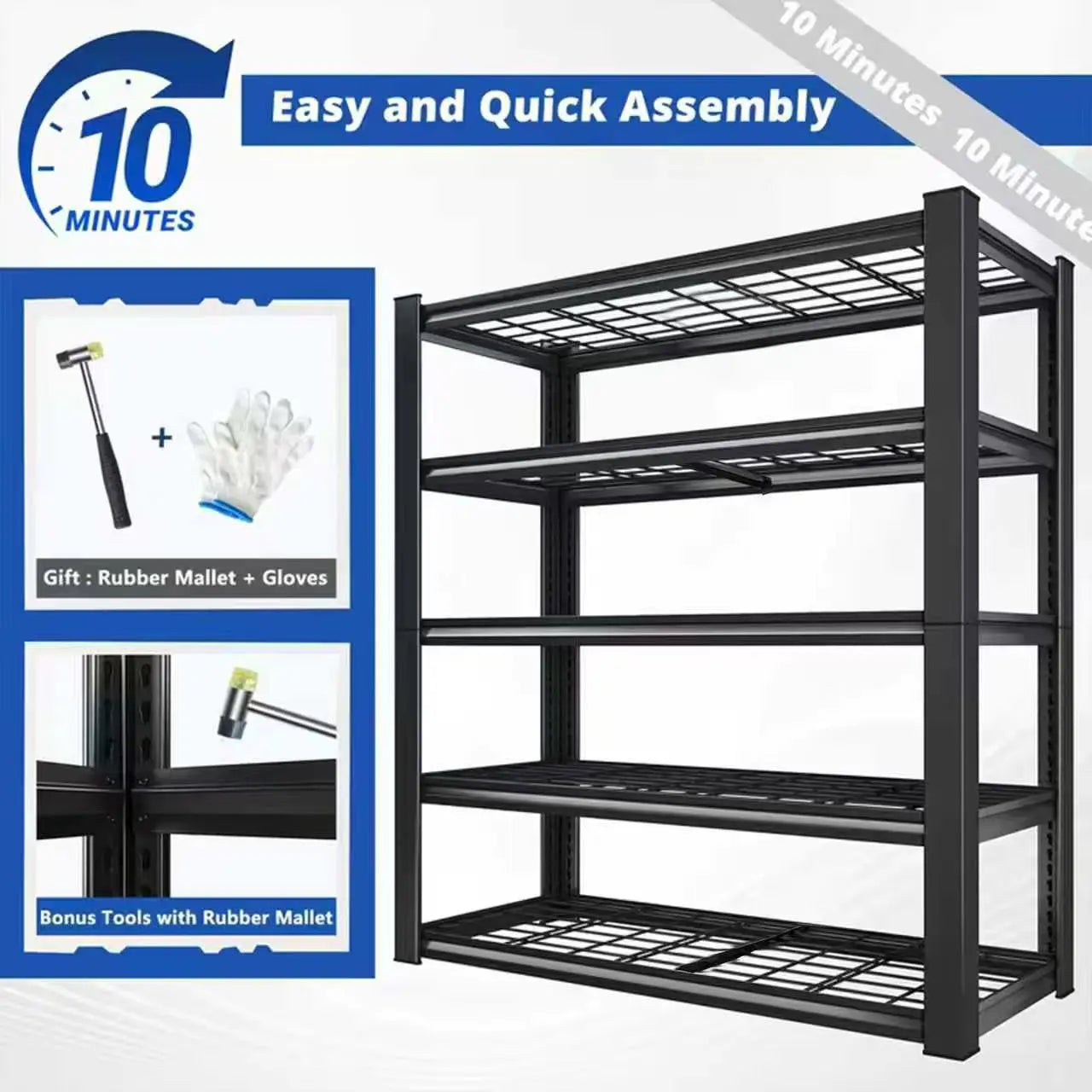 Nnovaroom Adjustable Metal Double Layer Storage Rack For Warehouse