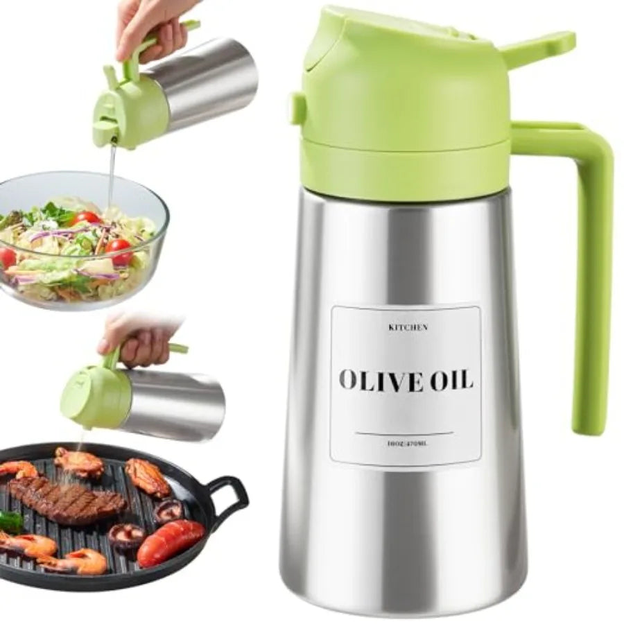 Olive Oil Dispenser And Sprayer Bottle With Ceramic Sprayed Interior