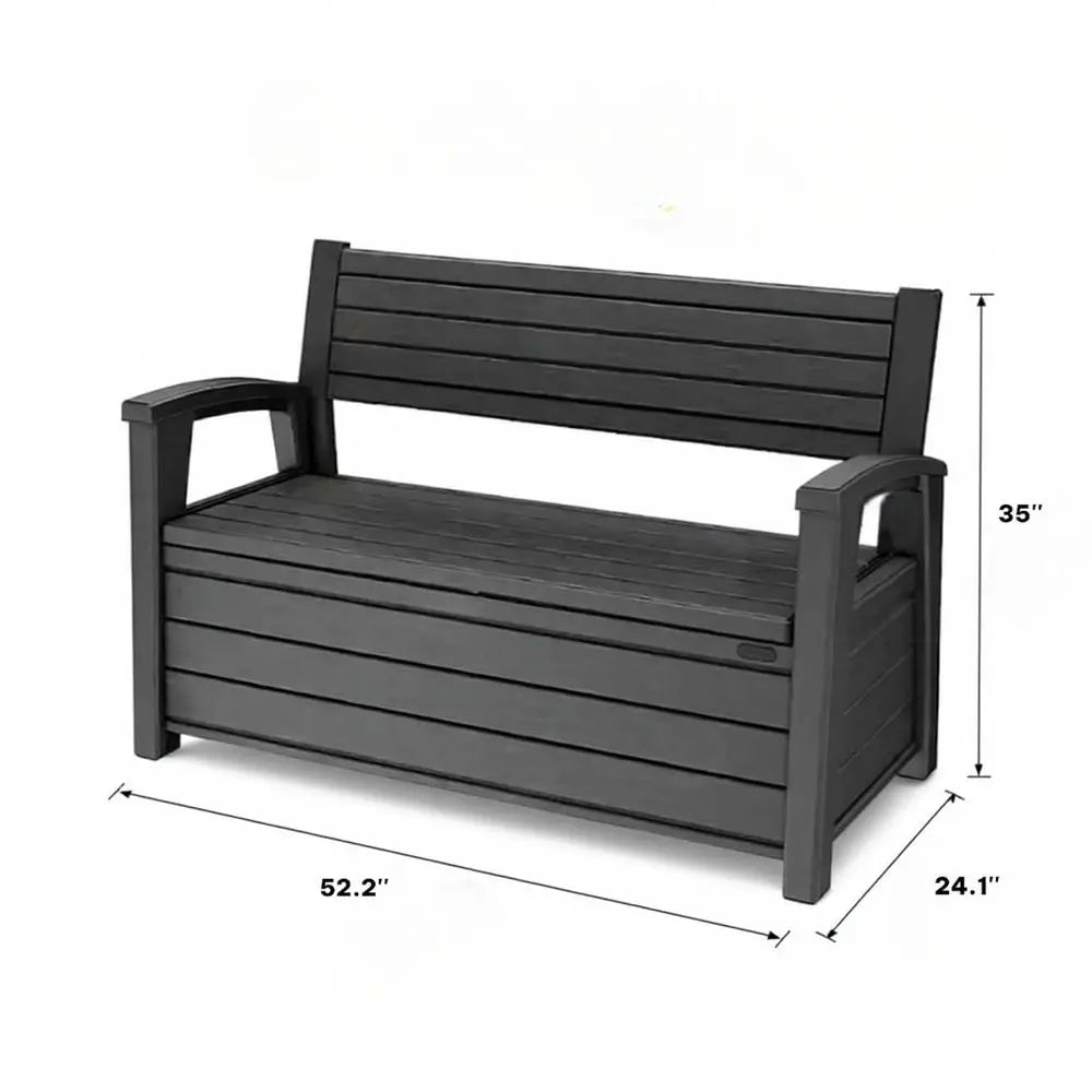 YTYIN Outdoor Weather Resistant Storage Deck Box With Backrest