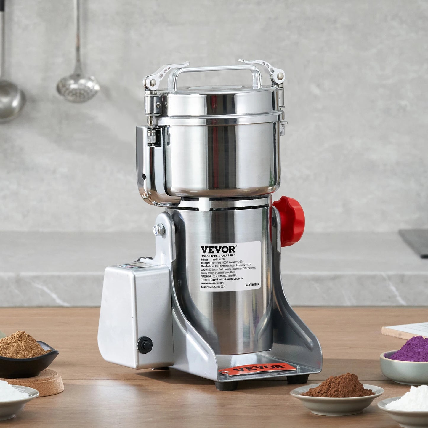 SucceBuy Electric Grain Mill Grinder 150-2500g For Dry Herbs