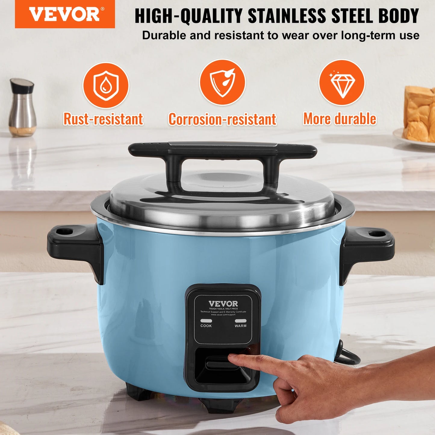 VEVOR 8L 10L 13L Commercial Rice Cooker With Nonstick Pot