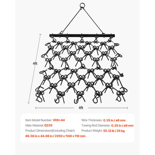 SucceBuy Drag Harrow Durable Chain Harrow 69 Teeth