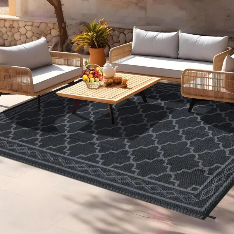 Modern Geometric Outdoor Rug Waterproof Patio Mat For Balcony RV