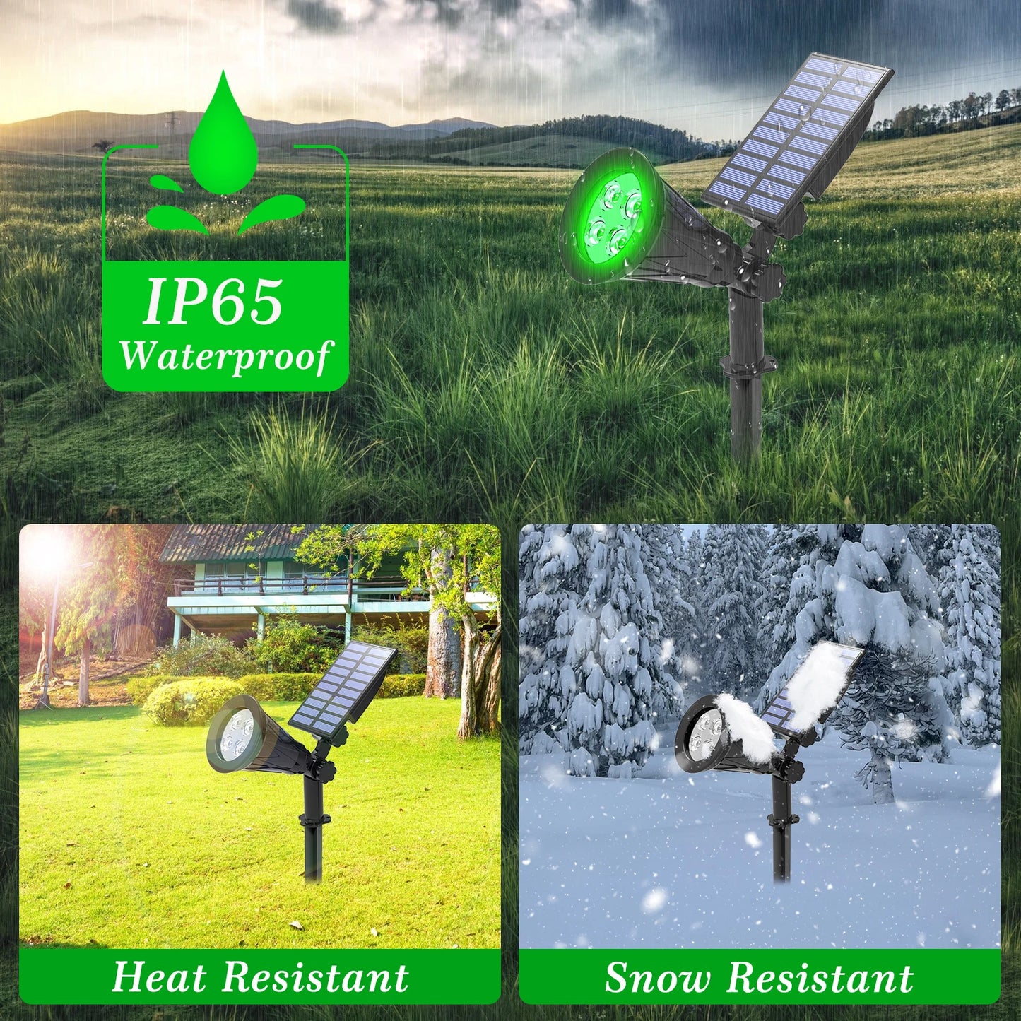 T-SUNRISE LED Solar Lights Outdoor Spotlight IP65 Waterproof Garden