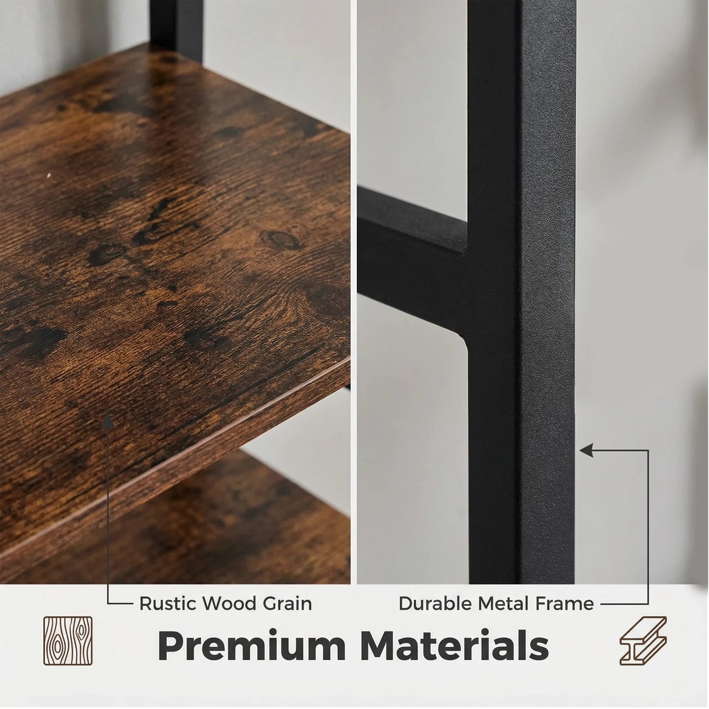 Modern Tall Corner Bookshelf Metal Storage Organizer For Home
