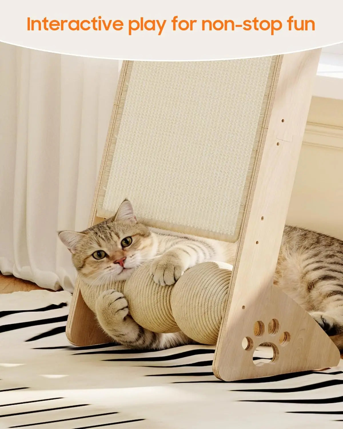 Cat Window Perch With Extra Wide Sisal Pad Suction Cups