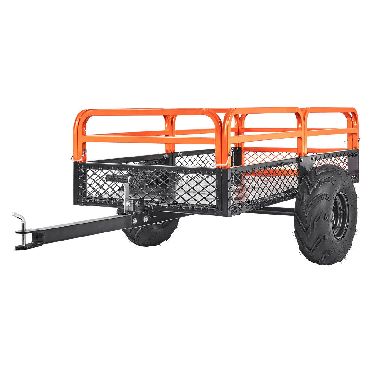 SucceBuy Heavy Duty Steel ATV Dump Trailer Tow Behind Cart With Removable Sides