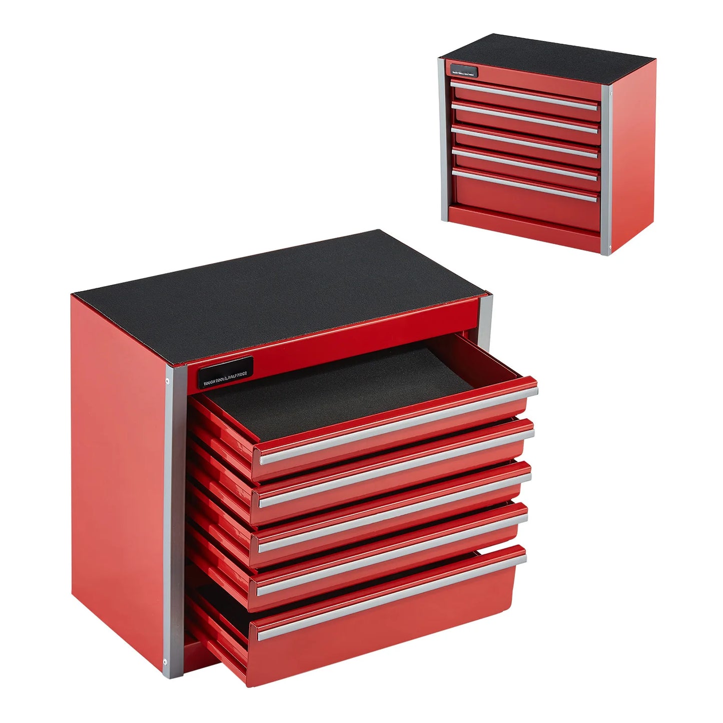 SucceBuy 5-Drawer Metal Tool Box With PP Feet For Garage