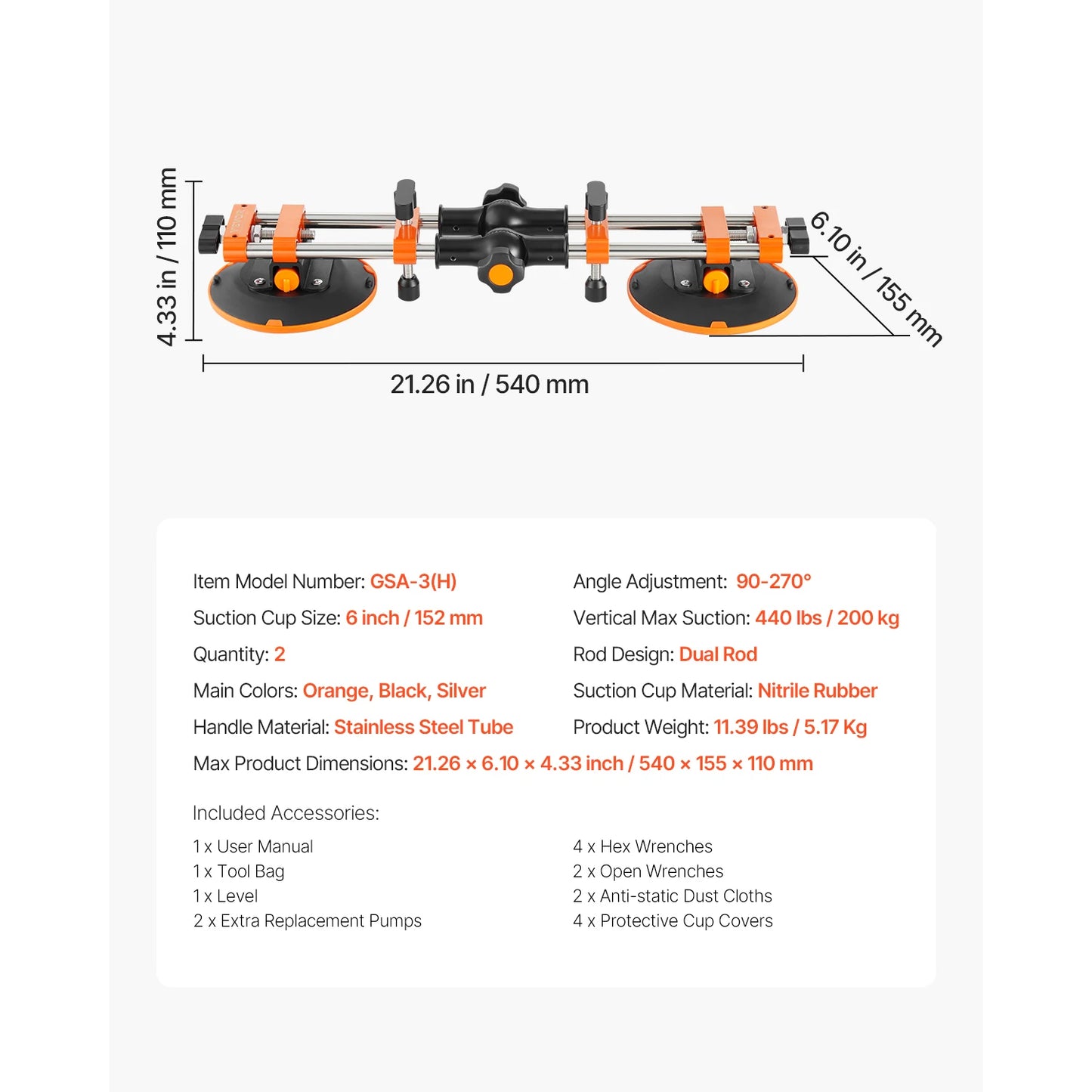 VEVOR Granite Seam Setter Adjustable Tile Joining Leveling Tool